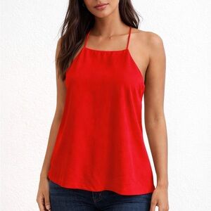 400. Prologue Red Swing Blouse Top